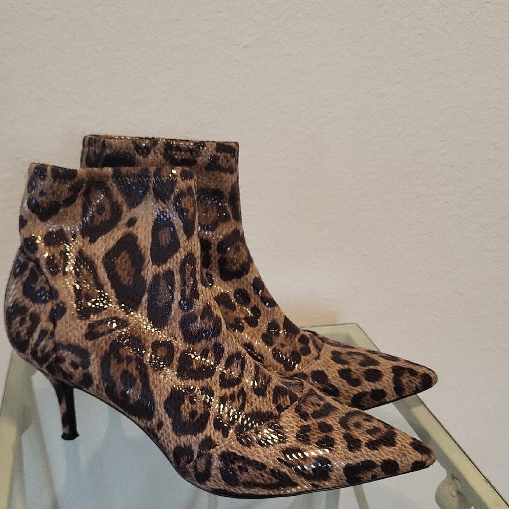 Charles David Animal Print Ankle Booties